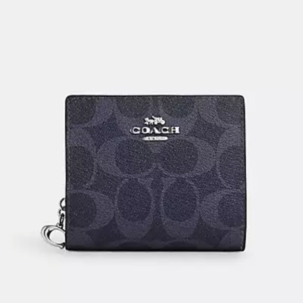 Coach Small Snap Wallet In Signature Canvas